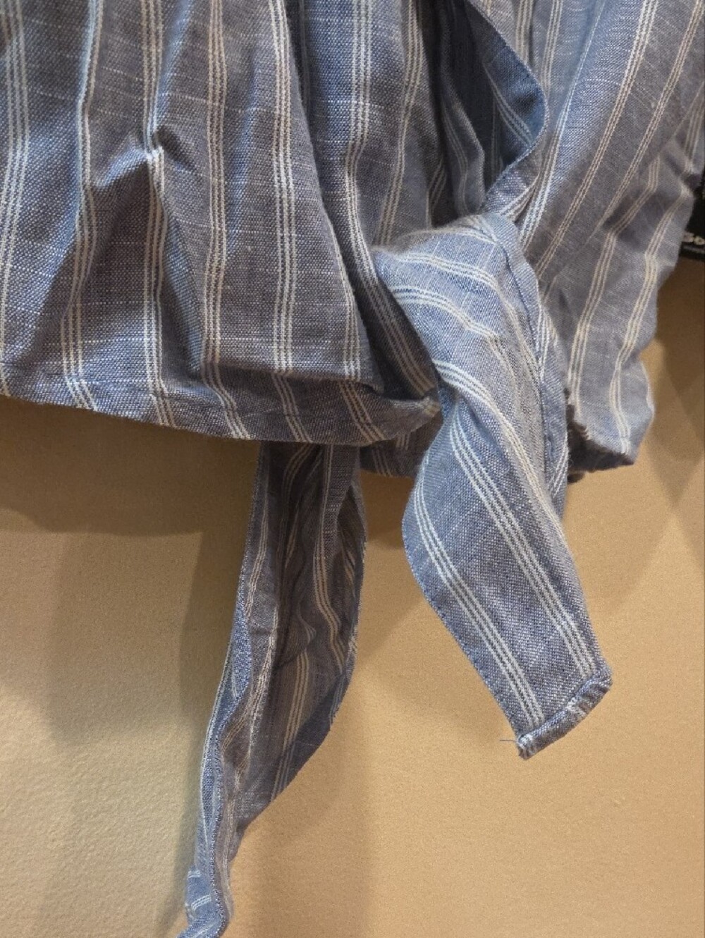 Blush Blue and White Striped Tie-Front Shirt - Picture 4 of 11